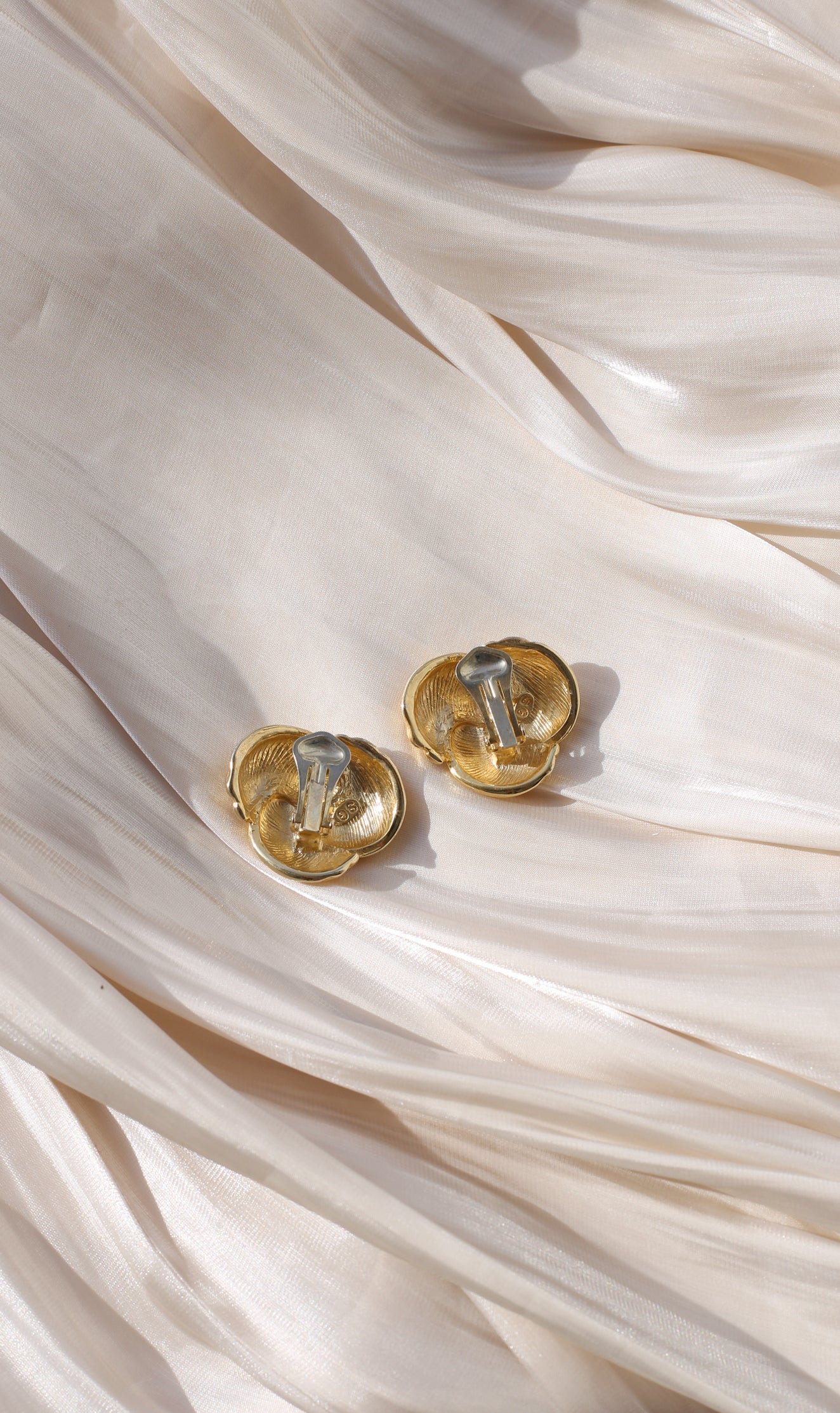 Evelina Vintage Swirl Clip Earrings
