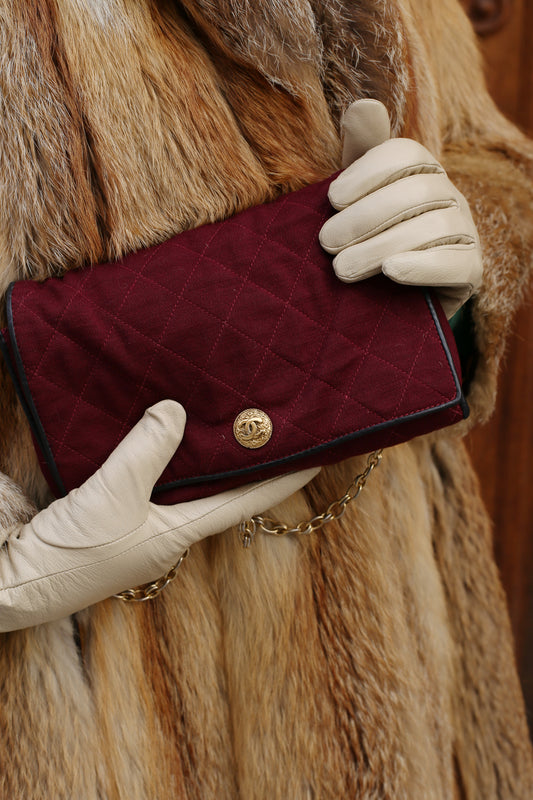 Vintage Chanel Flap Bag - Bordeaux red - 1980s