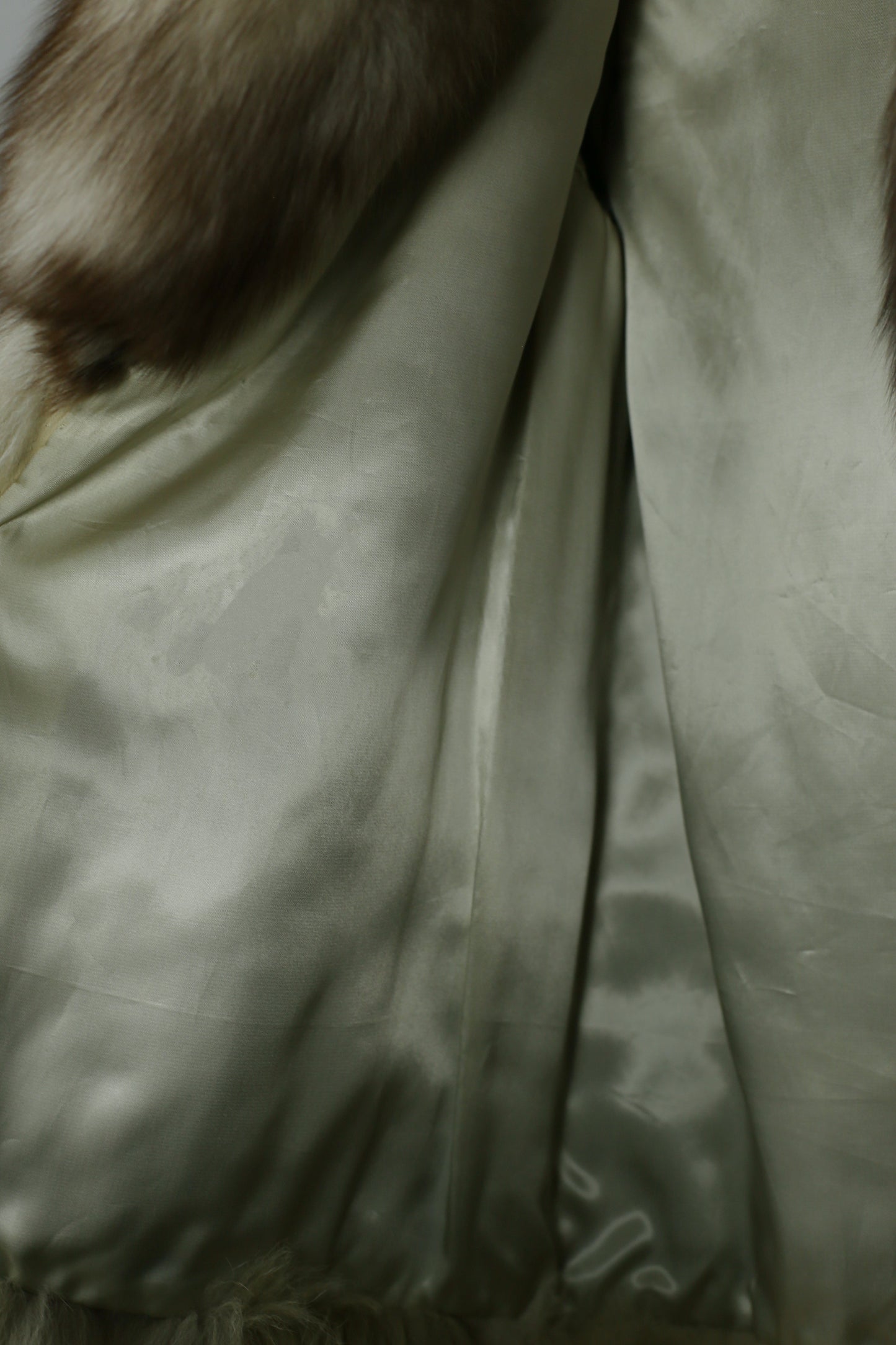 Vintage - Cropped Blue Fox Fur Jacket with Statement Collar "Nikita"