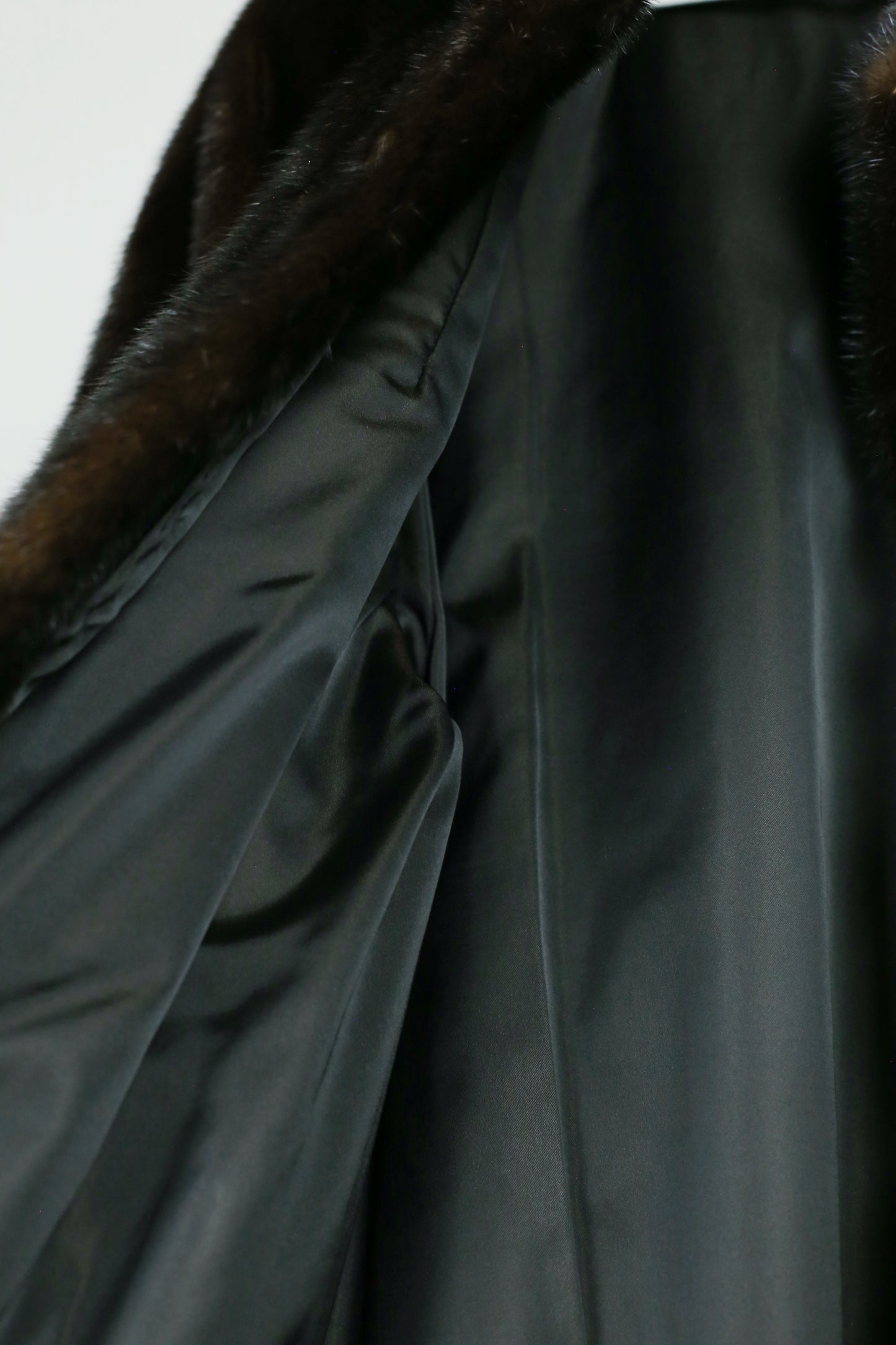 Long Black Vintage Mink Jacket "Emilie"