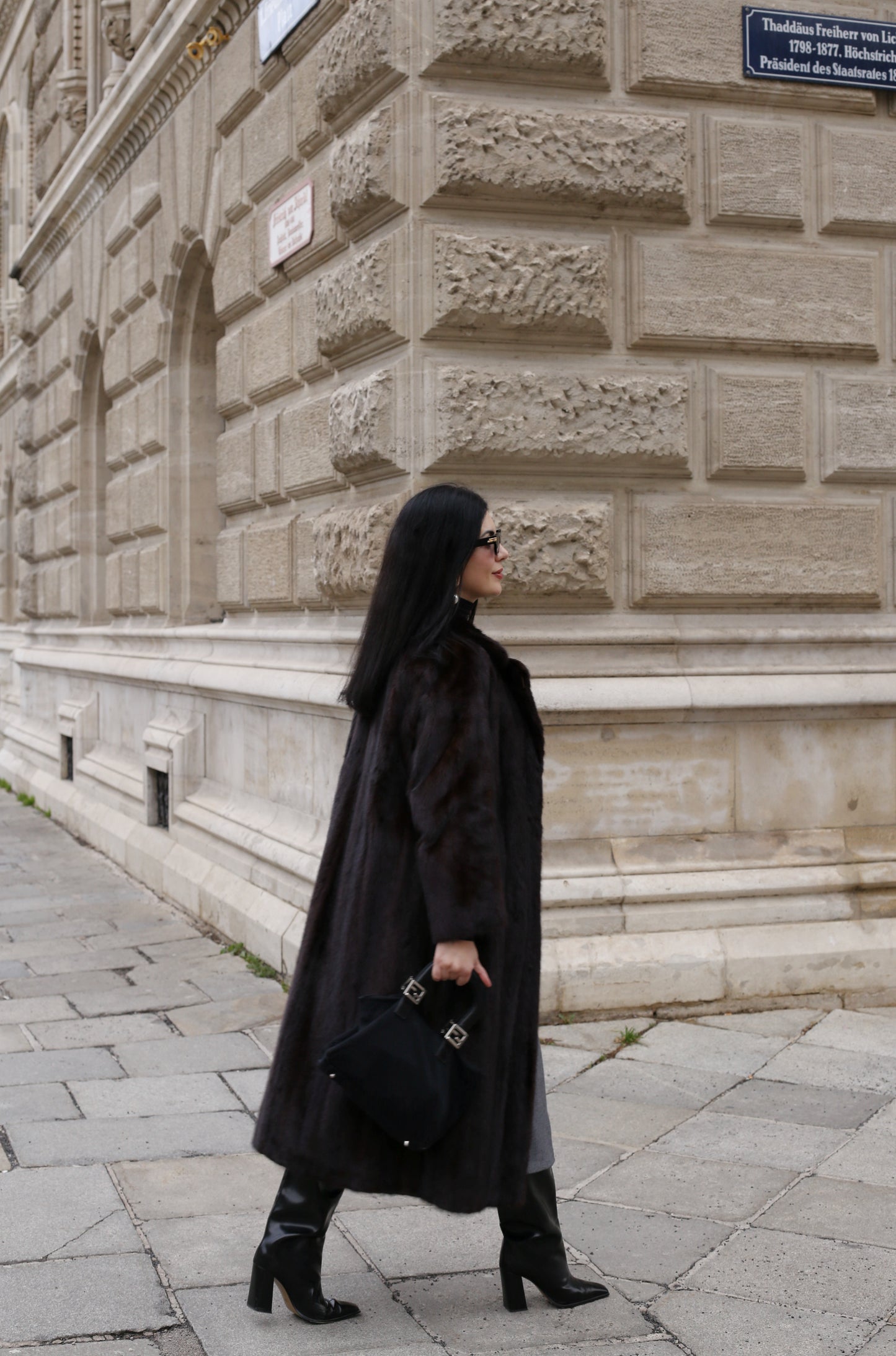 Long Premium Black Mink Coat "Aphrodite"