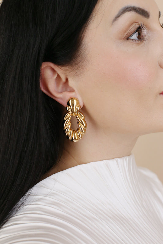 Aurelia Vintage Twisted Rope Clip Earrings