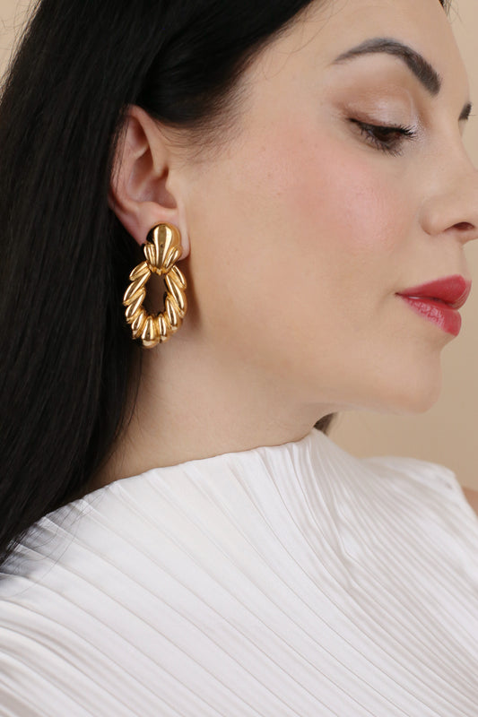 Aurelia Vintage Twisted Rope Clip Earrings