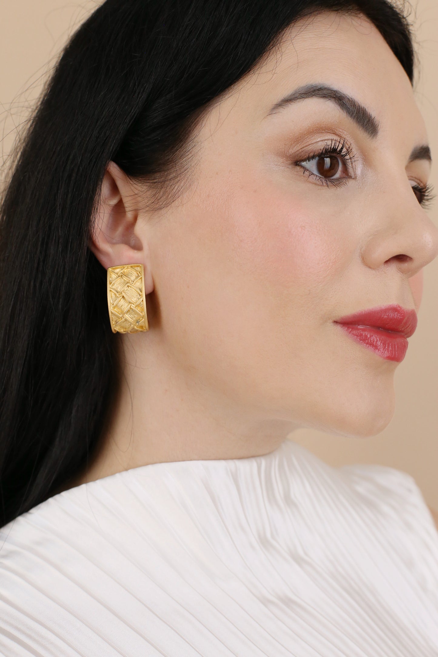 Célia Vintage Woven Clip Earrings