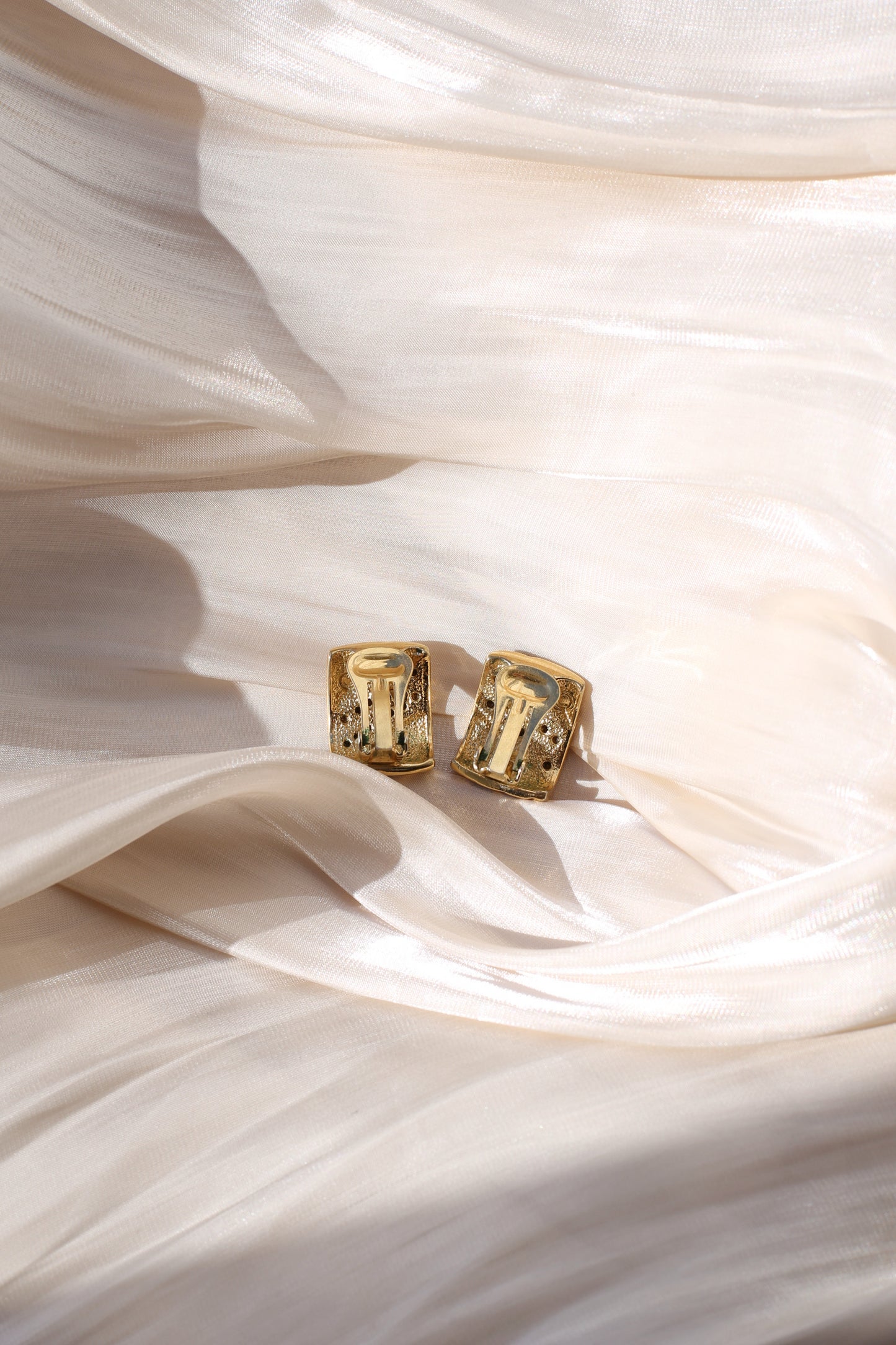 Cosima Vintage Black Enamel Pavé Clip Earrings