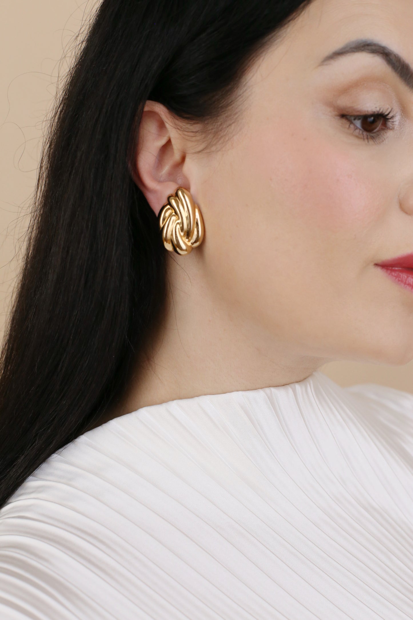 Dalia Vintage Sculptural Knot Clip Earrings