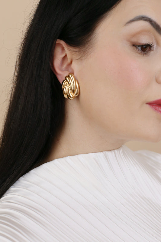 Dalia Vintage Sculptural Knot Clip Earrings
