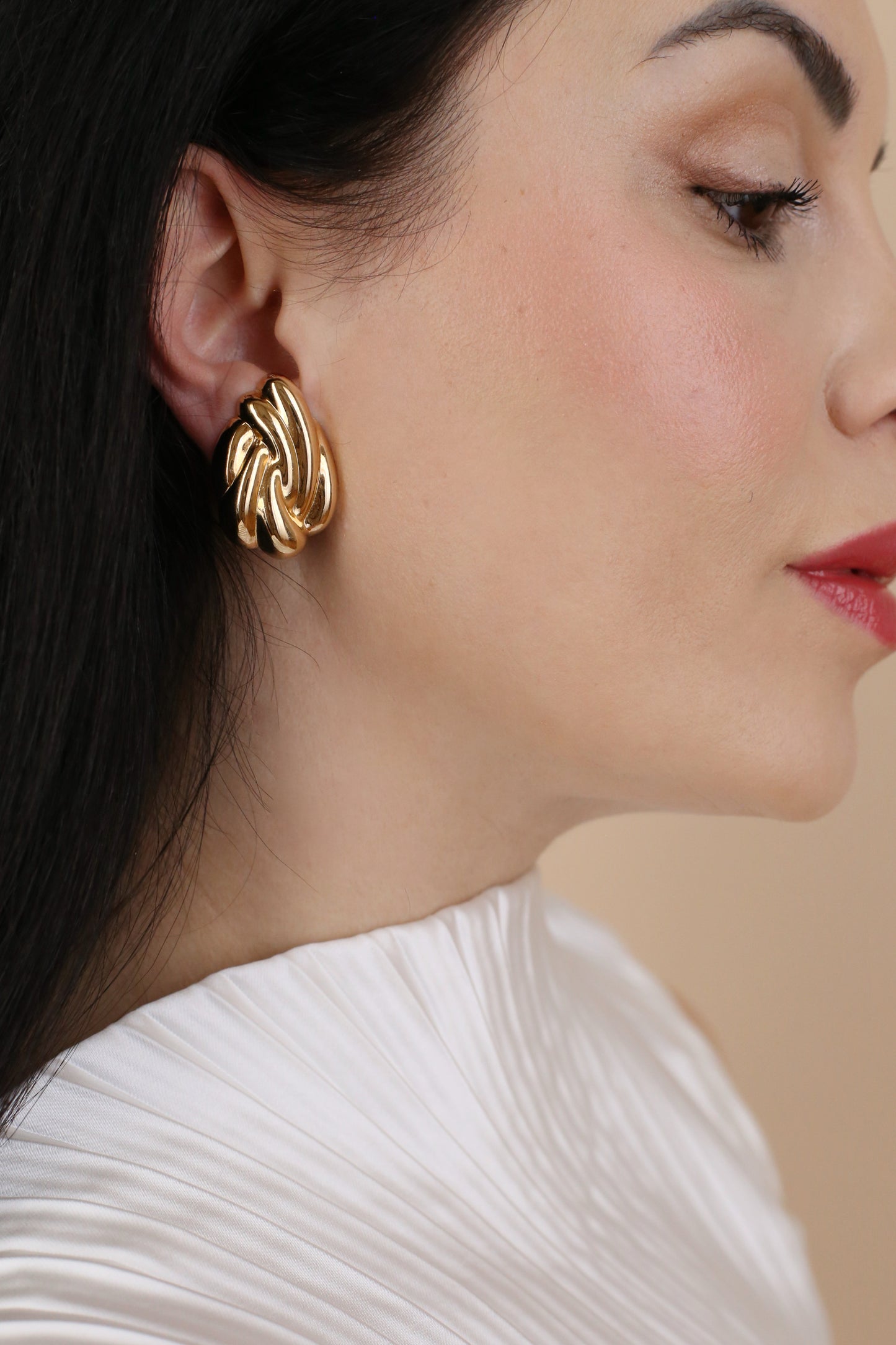 Dalia Vintage Sculptural Knot Clip Earrings
