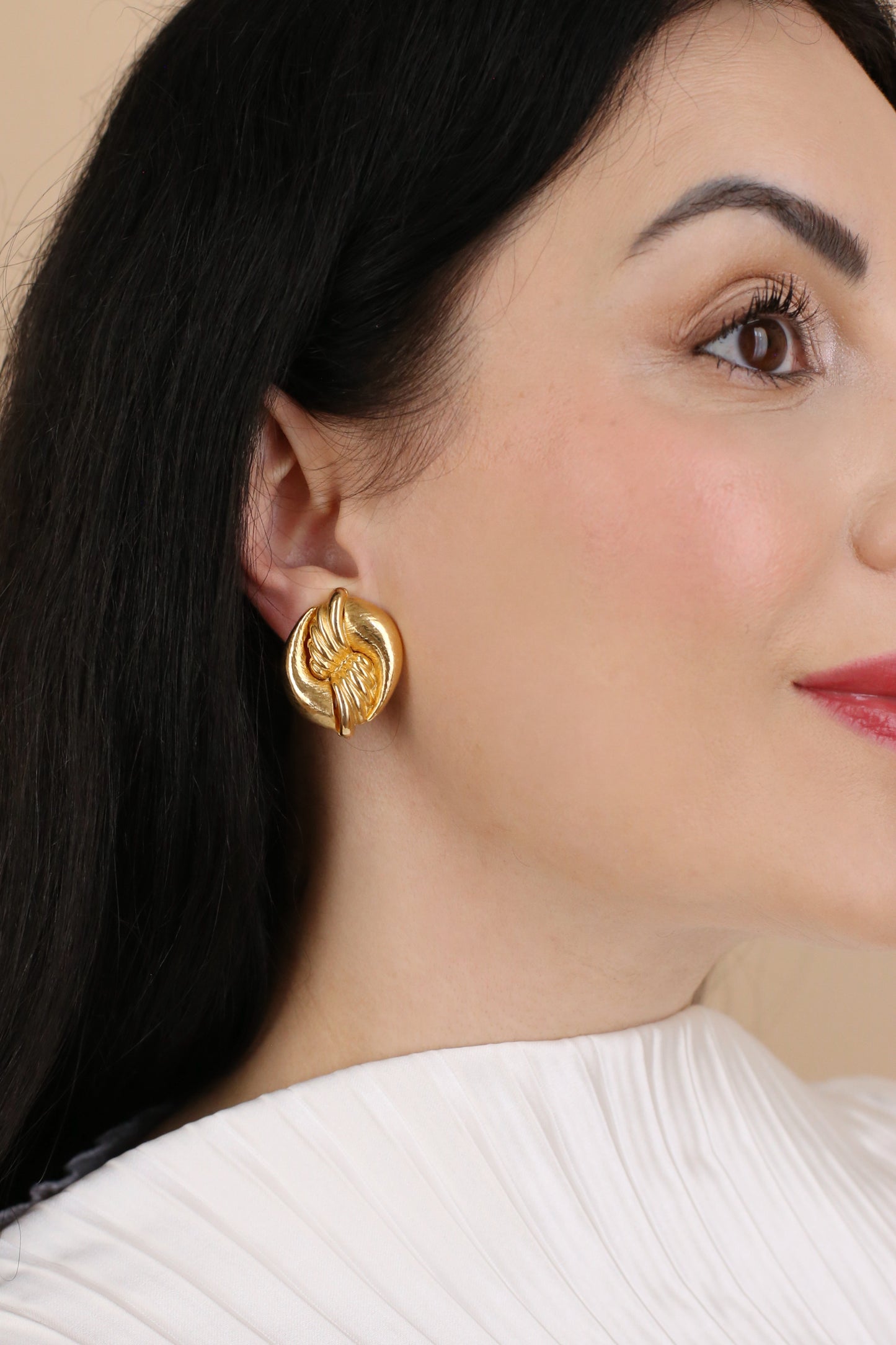 Enya Vintage Sculptural Knot Clip Earrings