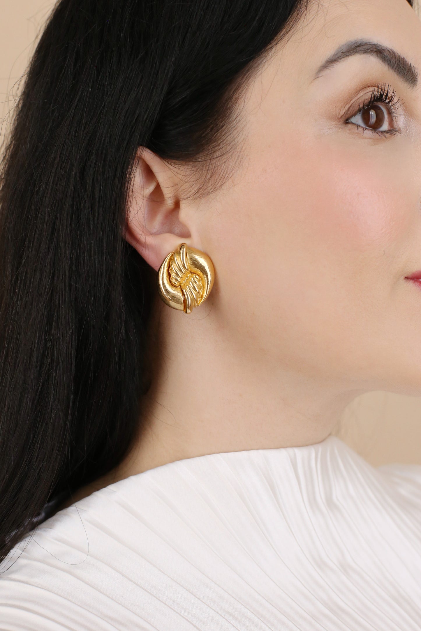 Enya Vintage Sculptural Knot Clip Earrings