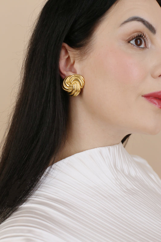 Evelina Vintage Swirl Clip Earrings
