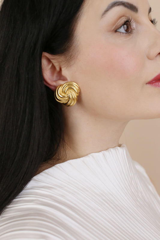 Evelina Vintage Swirl Clip Earrings