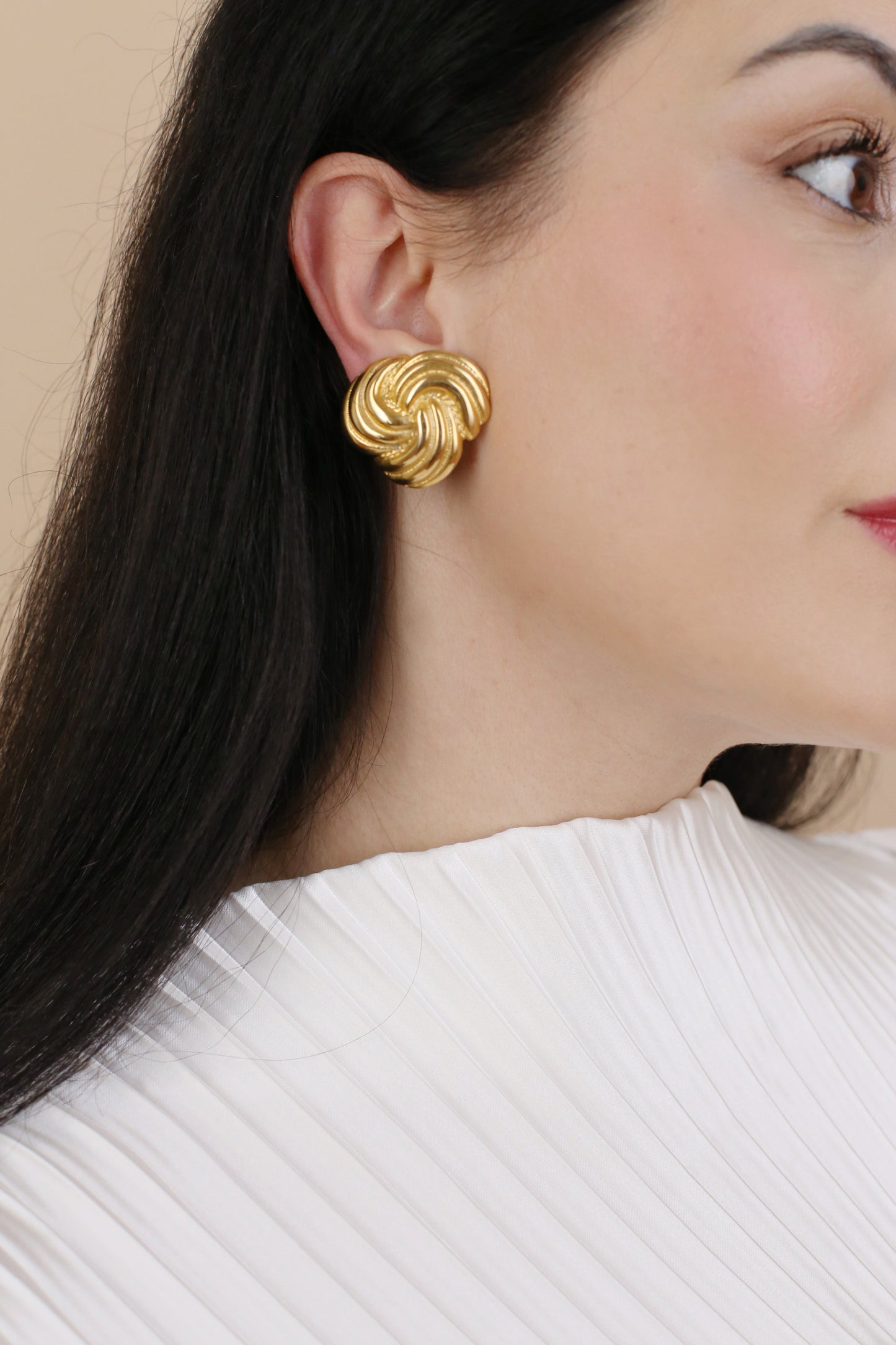 Evelina Vintage Swirl Clip Earrings