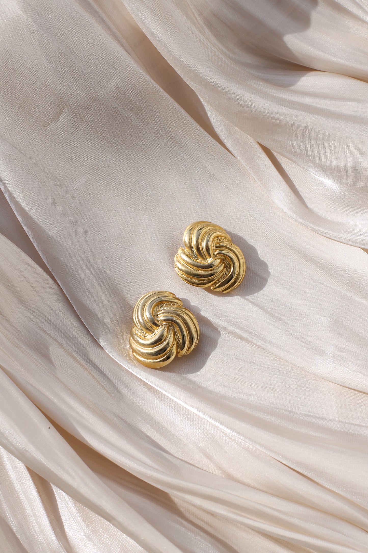 Evelina Vintage Swirl Clip Earrings