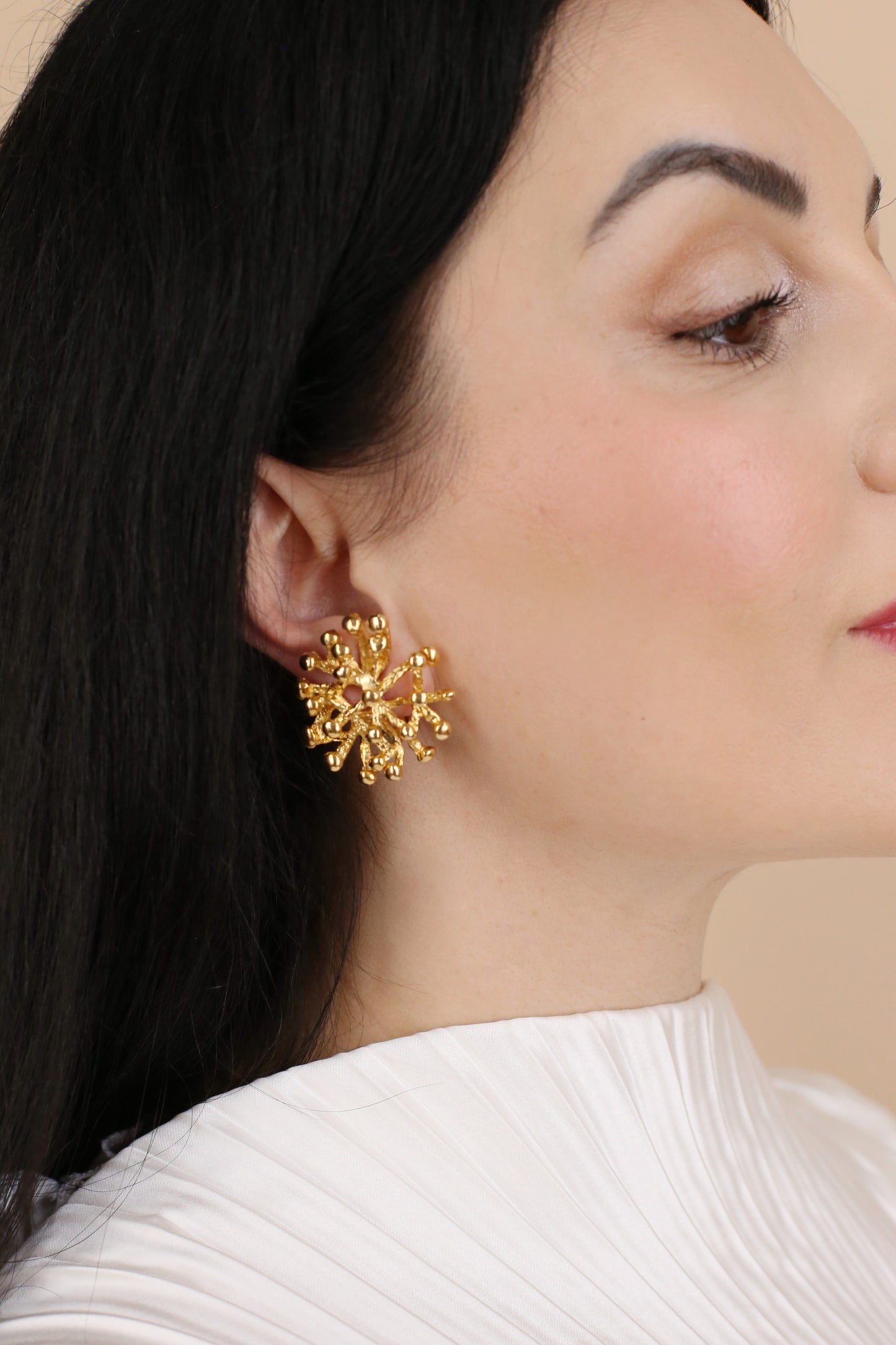 Fiorella Vintage Starburst Clip Earrings