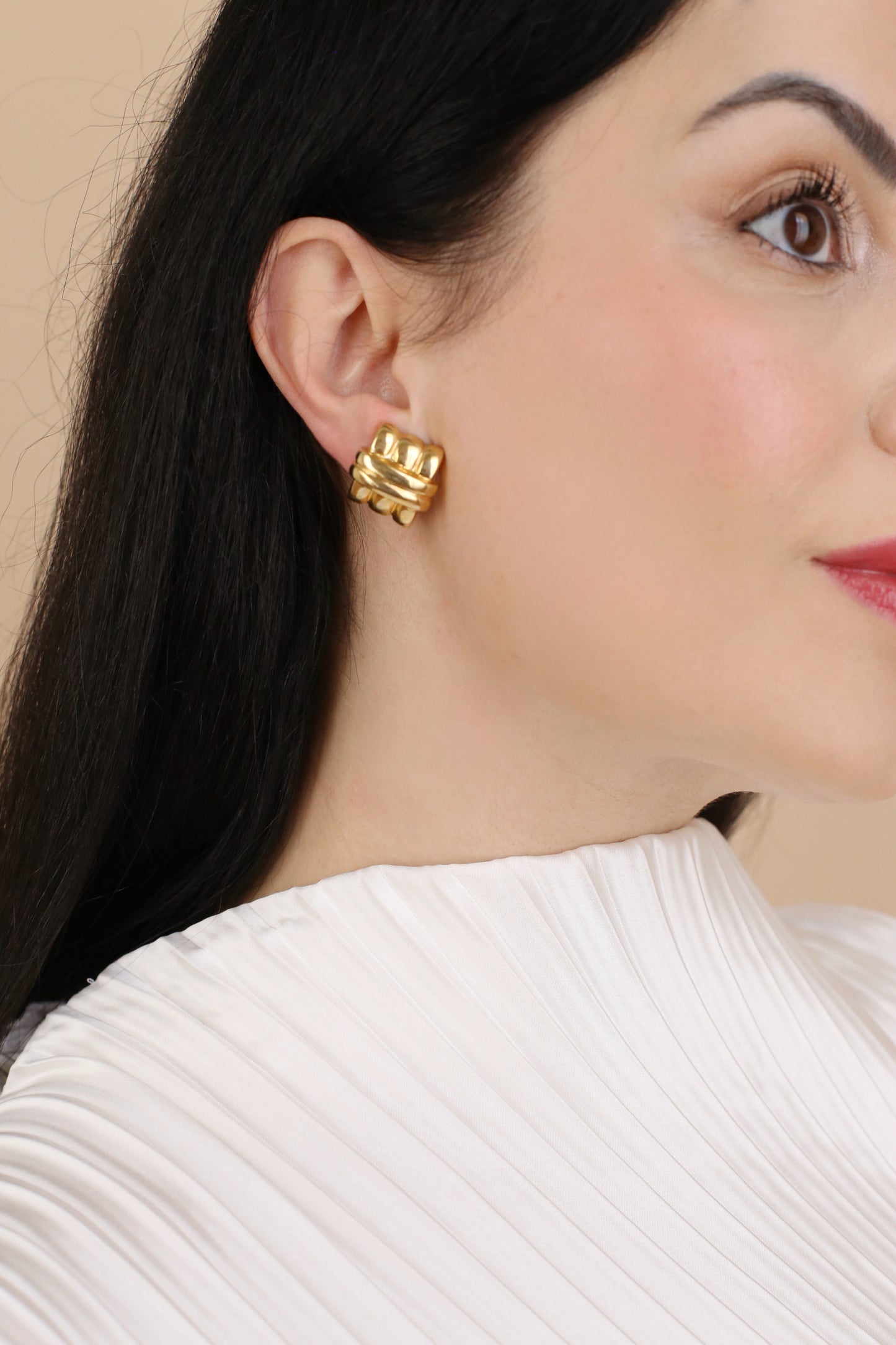 Giselle Vintage Sculptural Knot Clip Earrings