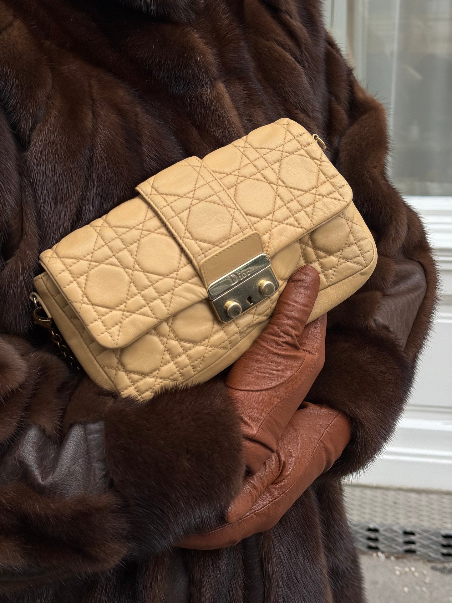 Vintage Dior Cannage Cross-Body Bag with Chain