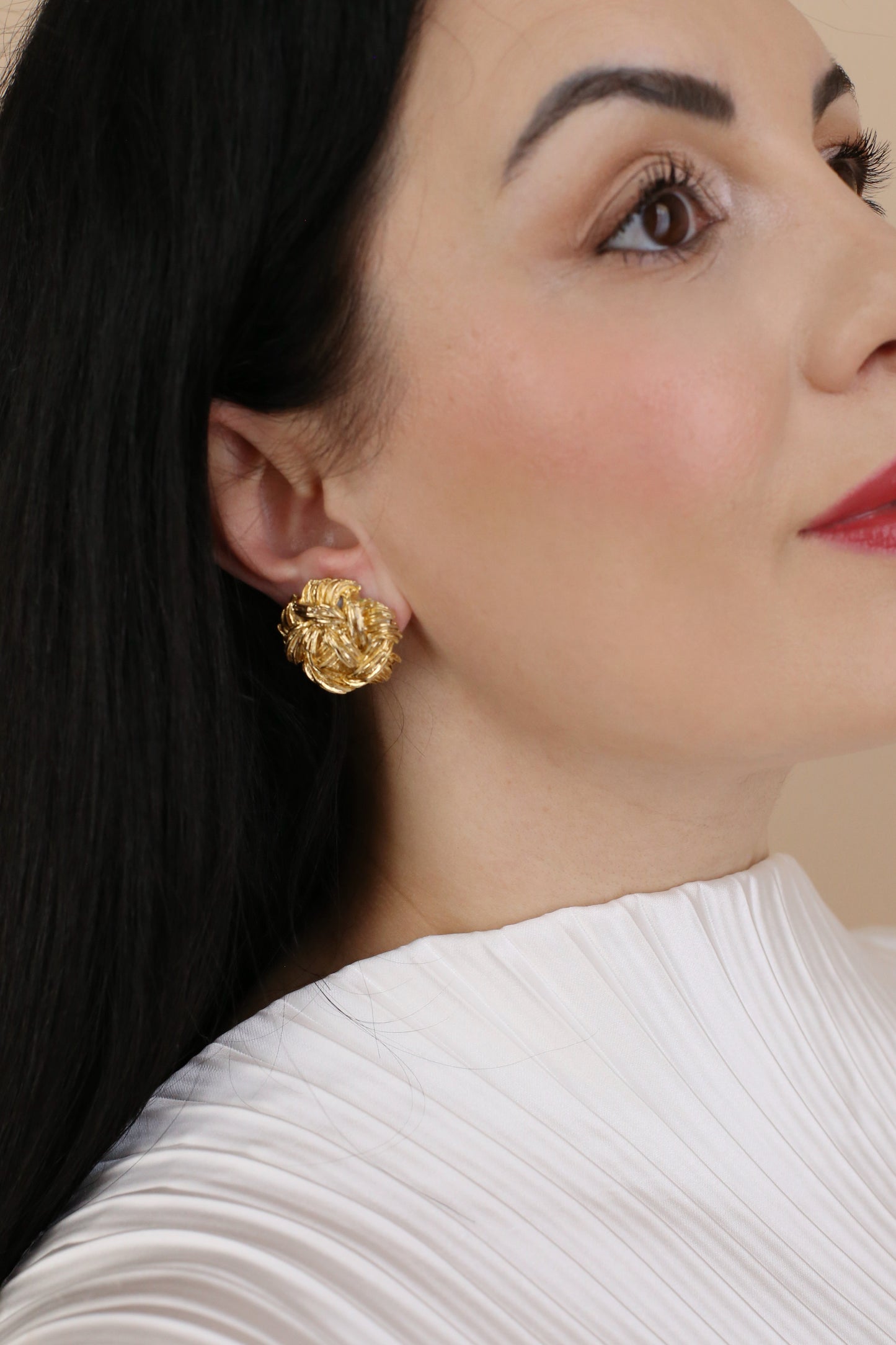 Ilaria Vintage Woven Knot Clip Earrings