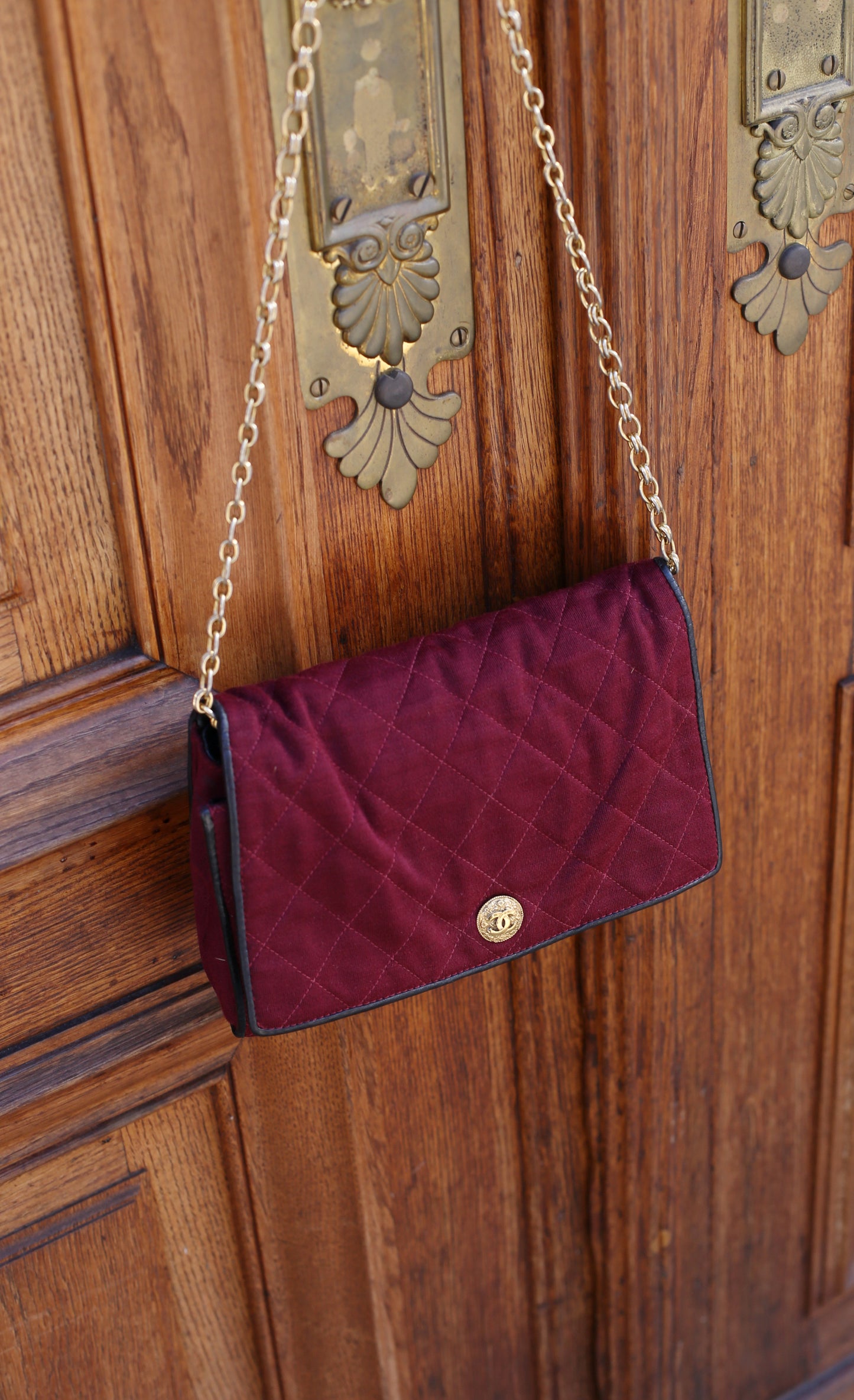 Vintage Chanel Flap Bag - Bordeaux red - 1980s