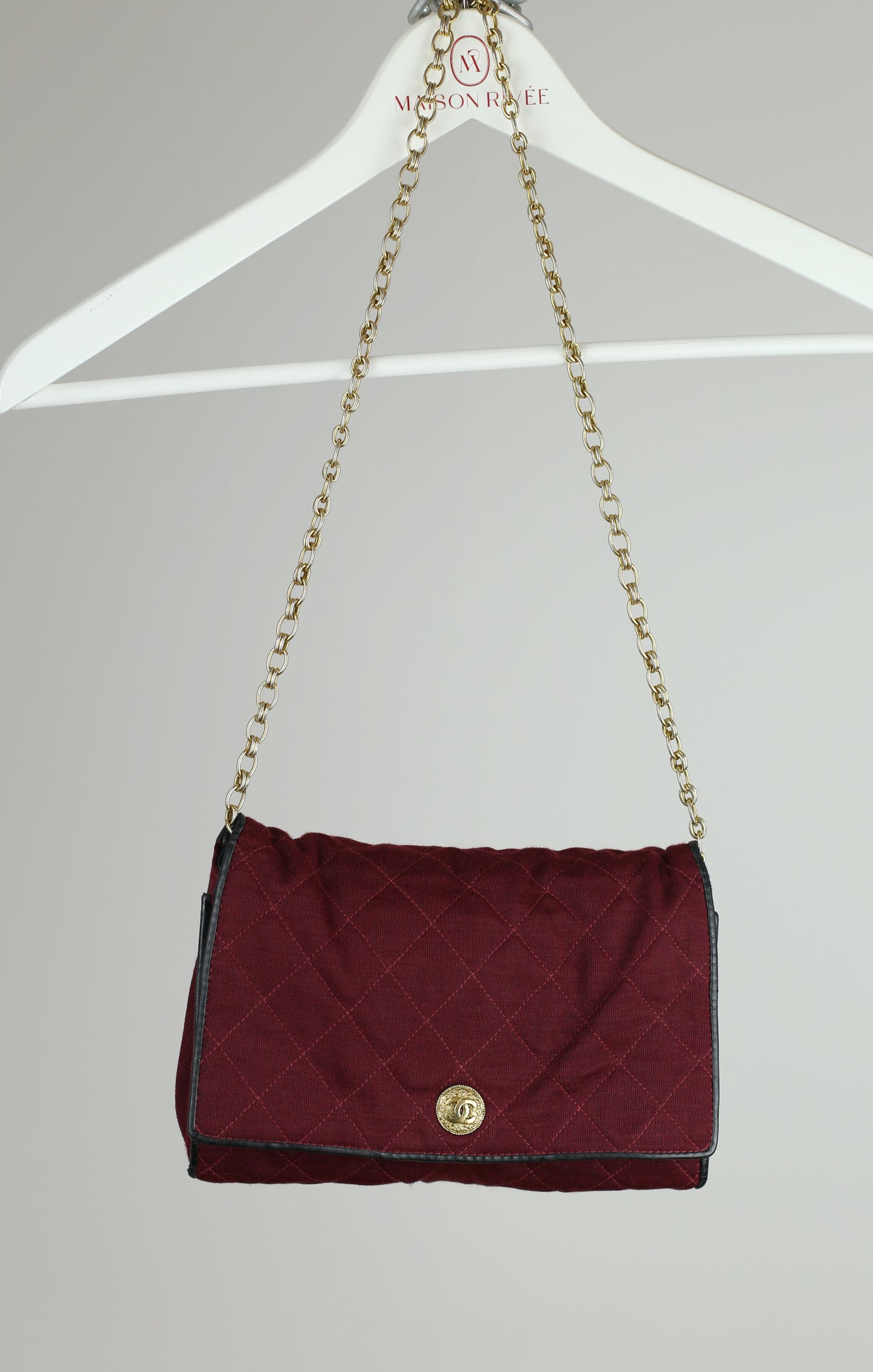 Vintage Chanel Flap Bag - Bordeaux red - 1980s