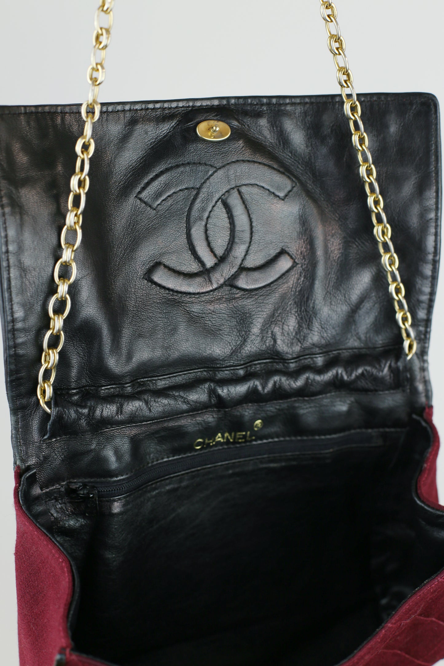 Vintage Chanel Flap Bag - Bordeaux red - 1980s
