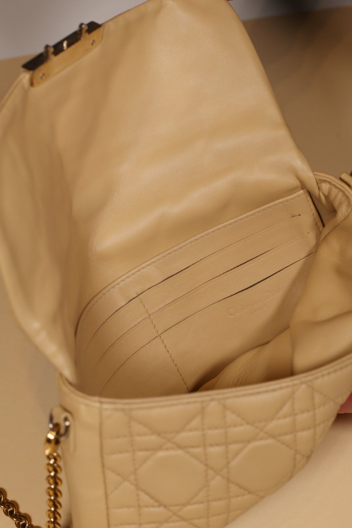 Vintage Dior Cannage Cross-Body Bag with Chain