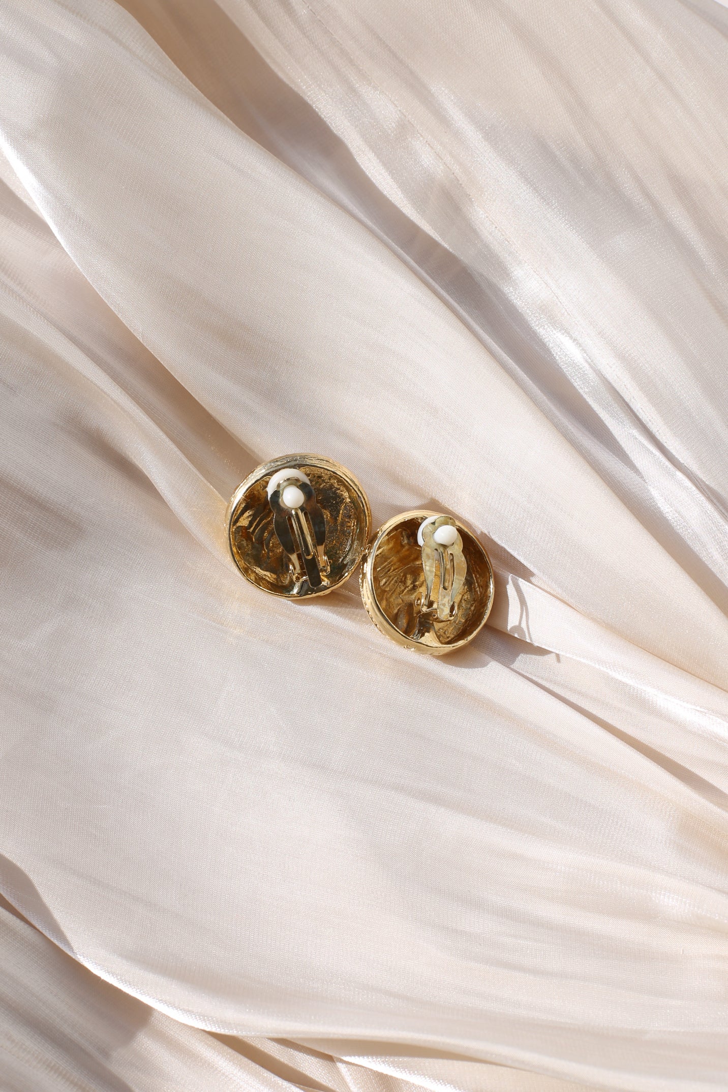 Paloma Vintage Pearl Medallion Clip Earrings