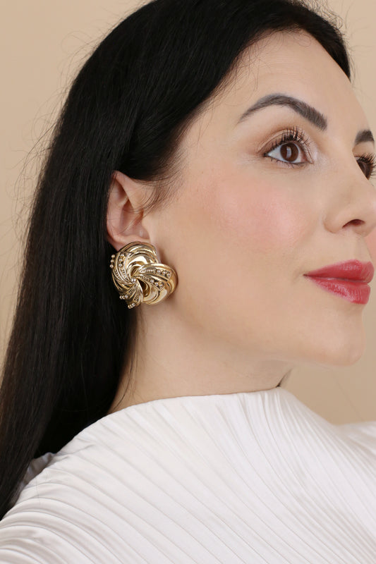 Violette Vintage  Swirl Clip Earrings