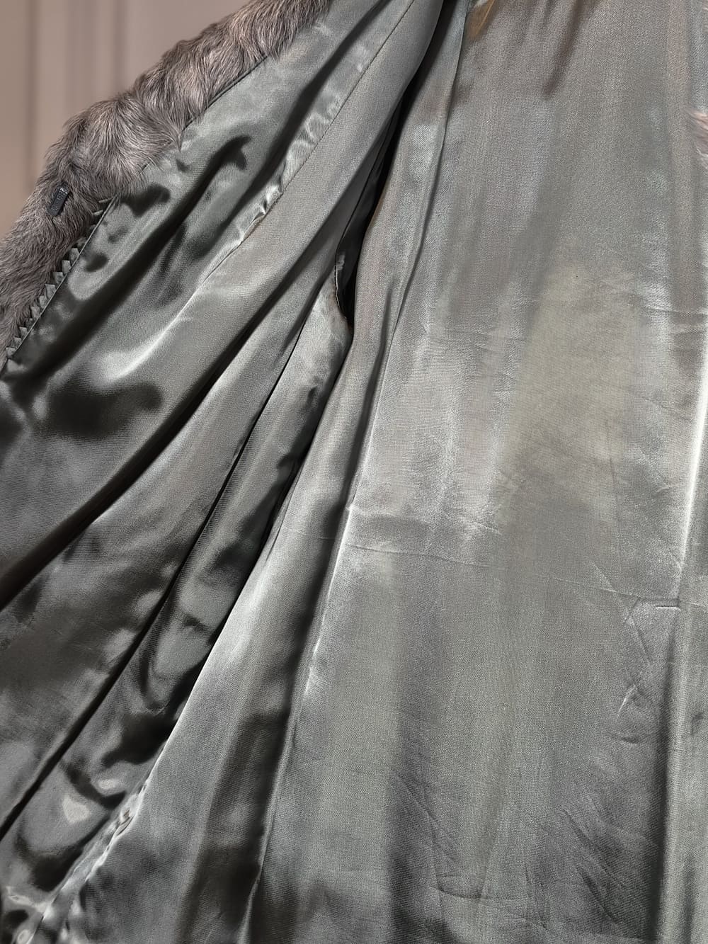 Vintage Persian Lamb Coat with grey Mink Collar "Marylin"