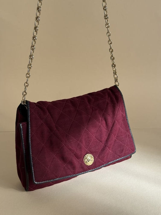 Vintage Chanel Flap Bag - Bordeaux red - 1980s